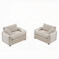 thumbnail image 2 of Modern and Comfortable Deep Seated Sofa Set in Light Beige Corduroy (220×80×75cm), 2 of 16