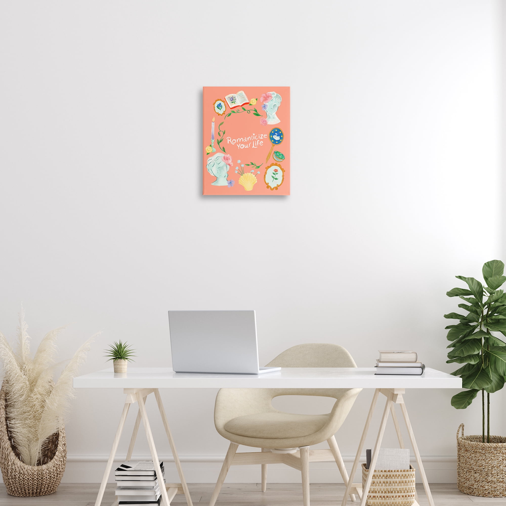 Stupell Industries Romanticize Your Life Entertainment Painting Wrapped Canvas Art Print Wall Art, 16 x 20