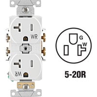 Leviton Receptacle Tamper-Proof And Weather Resistant 20 Amp 125 V Nema 5 - 20 R Wht Csa Bx