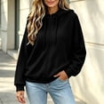 thumbnail image 2 of Drawstring Hoodie Sweatshirts for Women,Oversized Full Zip Long Sleeve Drop Shoulder Casual Sweatshirt,Vacation Travel Outfit, 2 of 6