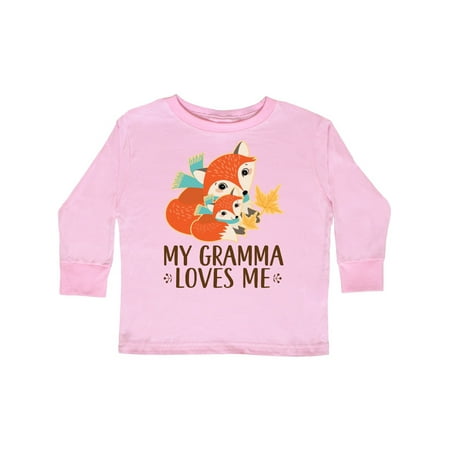 

Inktastic My Gramma Loves Me Fox Gift Gift Toddler Boy or Toddler Girl Long Sleeve T-Shirt