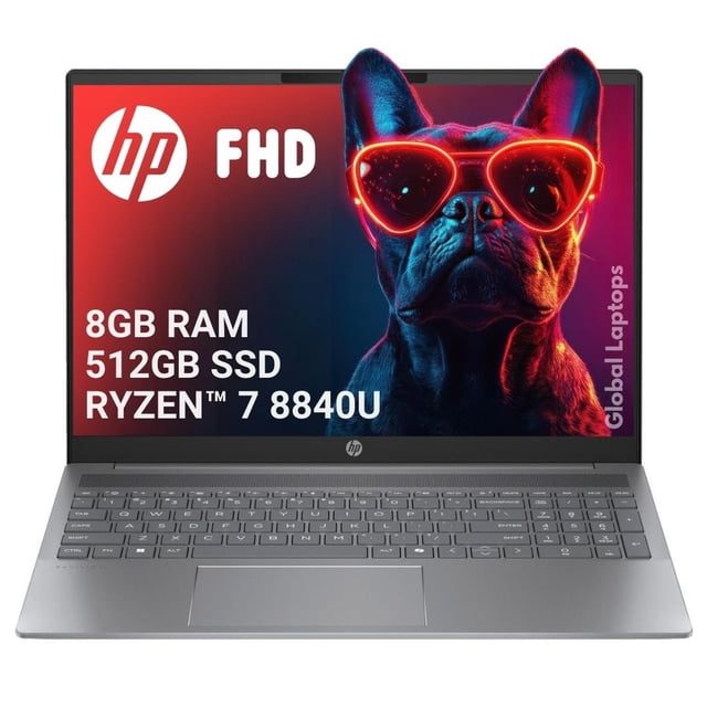 HP Pavilion AMD Ryzen 7 8840U 8GB RAM 512GB SSD 16" WUXGA 1920x1200 Laptop Con Regalo gris