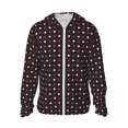 thumbnail image 1 of Daiia Veste à Capuche Protection Solaire UPF 50+ à Pois Rouges et Blancs pour Femmes Hommes avec Poche Randonnée Extérieur-3TG, 1 of 7