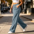 thumbnail image 5 of FNFYFH Womens Corduroy Pants Casual High Waisted Elastic Drawstring Sweatpants Loose Fit Wide Leg Pants with Pockets, 5 of 9