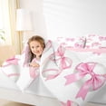 thumbnail image 4 of Feelyou Kawaii Bowknot Baseball Queen Comforter Set, Cartoon Princess Ribbon Bedding Sets, Teens Kids Girls Women Reversible Bedding Comforter Set, Breathable Home Decor, 3 Pieces, 4 of 8
