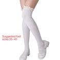thumbnail image 3 of Womens Cotton Boot Socks Sweet Lolitas Frilly Thigh High Stockings Lace Trim Over Knee Stockings JK Students Girls Socks, 3 of 15