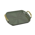 thumbnail image 2 of Serving Tray with Golden Handles Cosmetics Decorative Round Serving Tray Tray Decorative for Meals,Snacks Dark Green, 2 of 8