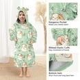thumbnail image 4 of Dailycode Wearable Blanket Hoodie Oversized Sherpa Flannel Blankets with Pocket for 3-14 Year Old Cute Hamster and Leaf, 4 of 7