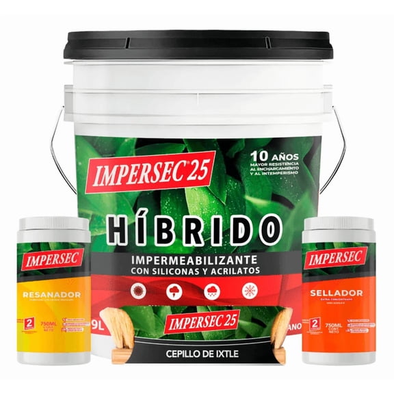 Impermeabilizante Impersec + Sellador, Resanador Y Cepillo Blanco Satinado