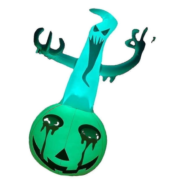 Calabaza inflable de Halloween Aleko con luz, fantasma inflable de Halloween con luz, accesorios de decoración para exteriores Invencibles (1 unidad)