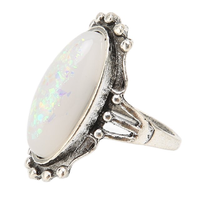 Anillo de piedras preciosas de imitación para mujer, aleación de moda, Retro, brillante, anillo con purpurina, regalo de vacaciones, accesorio de joyería