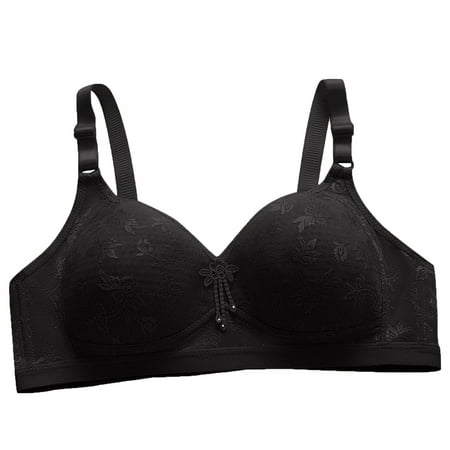 

Womens Bras Clearance Plus Size Woman s Solid Fashion Bowknot Comfortable Hollow Out Bra Underwear No Rims