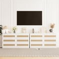 thumbnail image 3 of Rattan Dresser for Bedroom, 6 Drawer Double Dresser with Anti-Tip Kit, Wood Storage Wide Chest of Drawers for Kids Room, 3 of 7