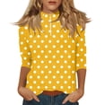 thumbnail image 2 of Zip-Front Polo Top for Women - Casual 3/4 Sleeve Blouse with Collar, Perfect for Golf, Tennis or Active Lifestyle Yellow S, 2 of 7