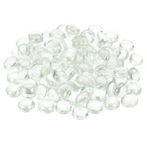 Uxcell 100 Pack Flat Glass Marbles, Decorative Glass Pebbles Gems Marble Beads Gemstone Vase Fillers Beads for Home Decorative Art Craft Vase Filler, Clear(12-14mm)