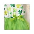thumbnail image 6 of Kiapeise 9M-4T St. Patrick Day Outfits Toddler Baby Girls Clover Sleeveless Dress Tulle Tutu with Headband Four Leaf Clover, 6 of 7