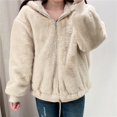 thumbnail image 6 of Women's Reversible Hooded Jacket Solid Color Thickened Winter Warm Coat Soft Comfortable Outerwear For Cold Weather, 6 of 8