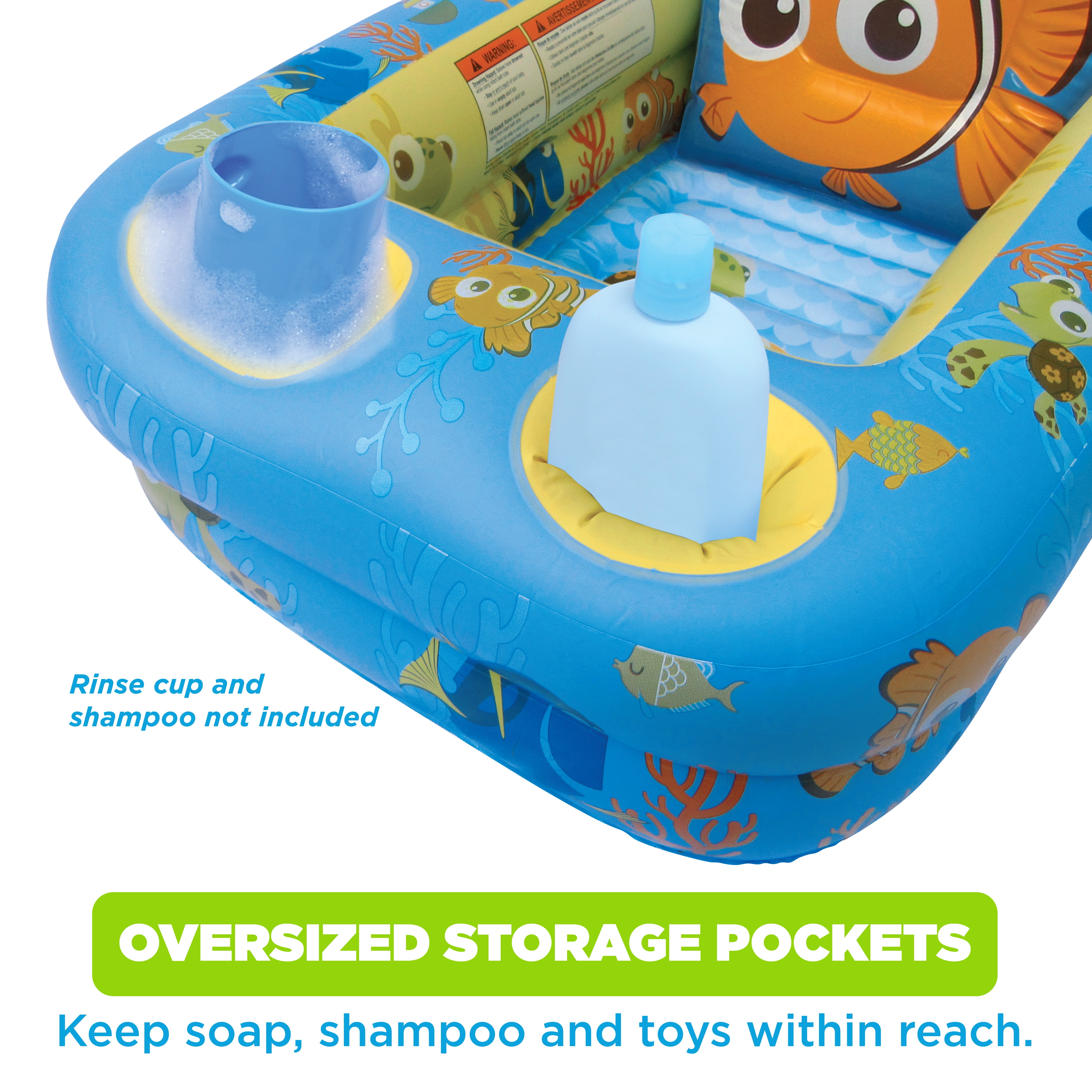Disney Inflatable Bathtub For Home/Travel Princes/Nemo/Cars Temperature display 