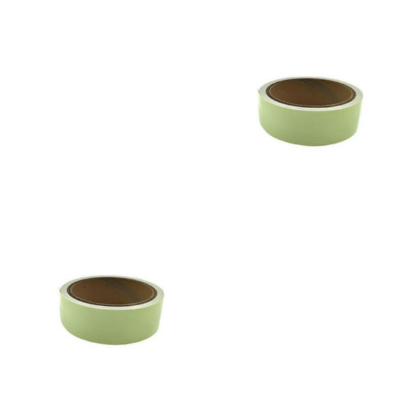 Injueey Cinta de advertencia luminosa portátil para el hogar, tira de seguridad autoadhesiva que brilla en la oscuridad, cintas impermeables, Verde 20 mm 2Conjunto