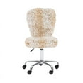 thumbnail image 2 of Linon Cami Faux Fur Upholstered Armless Office Chair in Beige Snow Leopard, 2 of 14