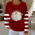 thumbnail image 2 of Yteetum Chandails en Molleton de Noël pour Femmes, Col Rond, Tricot Côtelé, Chandail Sans Capuche, Imprimé Graphique, Manches Longues, 2 of 5