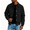 Black, variant on Jackets for Men Solid Color Long Sleeve Button Down Collared Shirt Jacket Winter Trendy Casual Jacket Black M