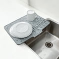 thumbnail image 2 of Unique Bargains Dish Drainer Mat Silicone Drying Mat for Kitchen Counter Fast Drying Matt for Dishes Heat Resistant Non-Slip 15.75x12.6 Inch Light Gray, 2 of 7