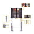 thumbnail image 3 of Telescoping Extension Ladder Stainless Steel Single Ladder Portable Home DIY RV Ladder with Non-Slip Feet, 330lbs Max Load, EN131 Standard, Easy to Store and Transport (12.5ft), 3 of 8