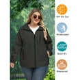 thumbnail image 6 of adviicd Plus Size Womens Rain Jacket with Hood Waterproof Raincoats Lightweight Packable Outdoor Trench Coat Black, 3XL, 6 of 6