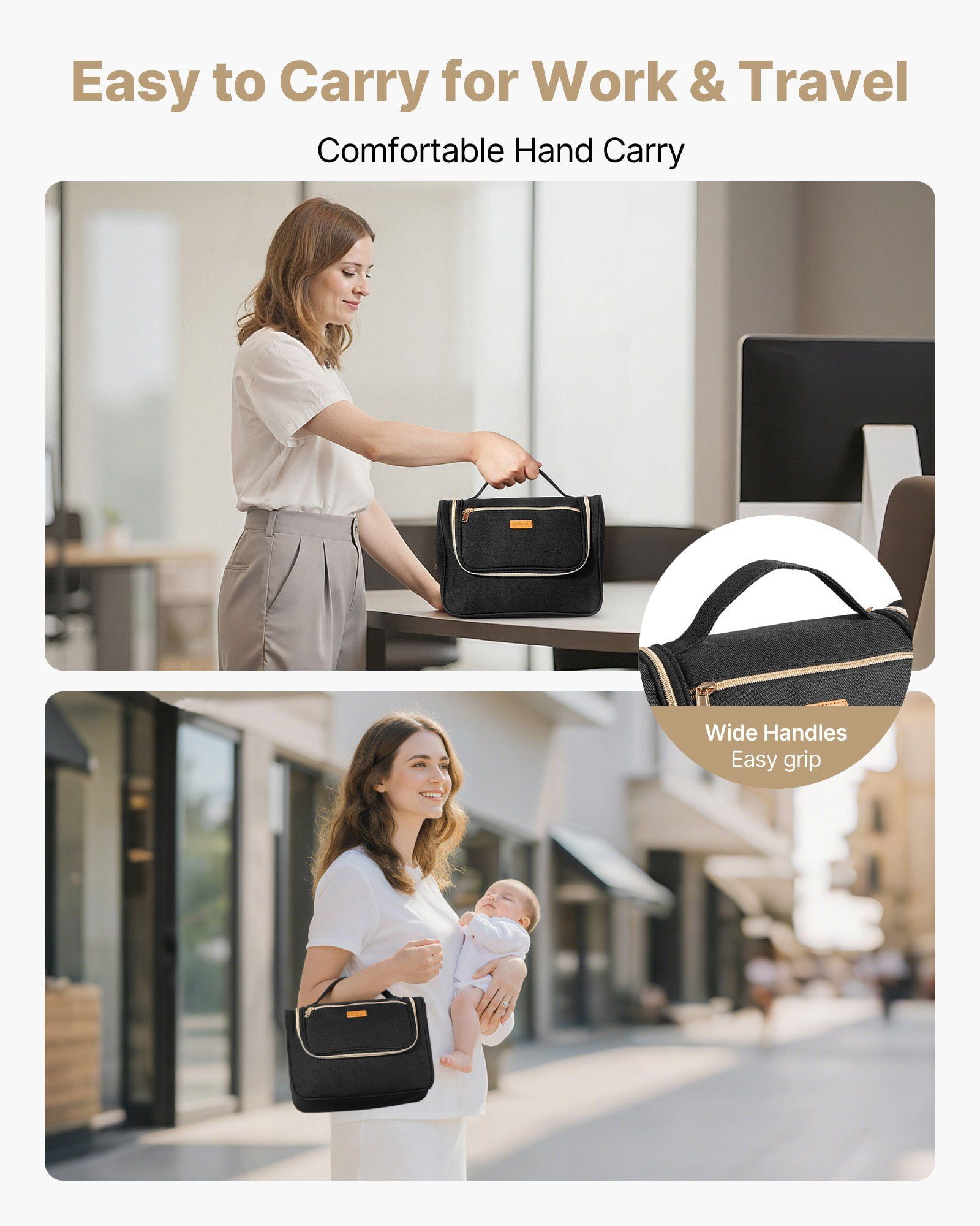 Wearable Breast Pump Bag, Breast Feeding Bag with Waterproof Mat, Fits for M5/M6, Pumping Accessories & Breastmilk Storage, Portable Pump Carrying Case for Work, Travel & Family Use, Black