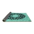 thumbnail image 2 of Ahgly Company Indoor Square Medallion Turquoise Blue Traditional Area Rugs, 8' Square, 2 of 4