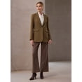 thumbnail image 3 of DARING DIVA Women's Open Front Long Sleeve Work Suit Jacket Blazer with Pockets M Brown, 3 of 6