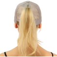 thumbnail image 3 of Casquette de Baseball en Forme de Queue de Poney Chapeau de Soleil de Camionneur Réglable en Maille à Gros Chignon, 3 of 5