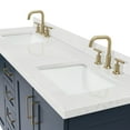 thumbnail image 3 of ARIEL Taylor 72 Inch Double Rectangle Sink Bathroom Vanity With Carrara White Quartz Countertop 1.5 Edge In Midnight Blue, 3 of 7