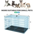 thumbnail image 2 of YANG2， 24 Inch Dog Crates for Small Dogs Folding Metal Wire Crates Dog Kennels Outdoor and Indoor Pet Dog Cage Crate with Double-Door,Divider Panel, Removable Tray and Handle,Blue, 2 of 8