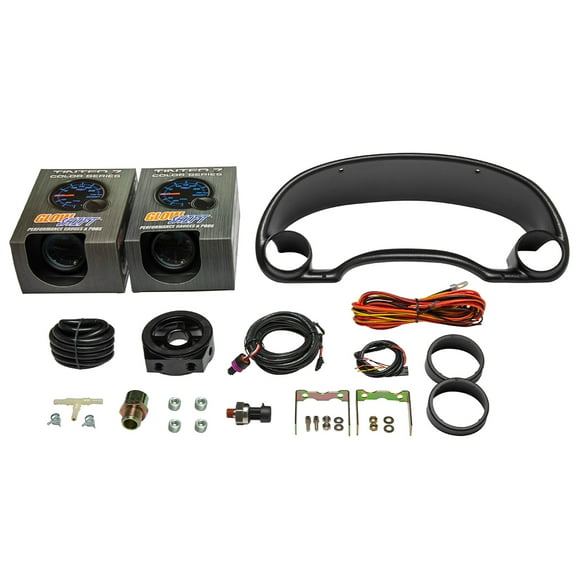 GlowShift 1995-1999 Mitsubishi Eclipse Dual Cluster Gauge Package with Tinted 7 Color GS14 Gauge Set