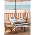 thumbnail image 2 of Outdoor Tablecloth with Umbrella Hole for Patio/Picnic/Party/Camping, Brown Striped Waterproof Table Cloth Rectangle Table Cover Washable, Farmhouse Simple Line Vertical Stripes (60"x 84"), 2 of 9