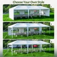 thumbnail image 3 of Tcbosik 10'x30' Party Canopy Tent, Outdoor Wedding Gazebo with 5 Removable Sidewalls, Heavy Duty Portable Camping Shelter, BBQ Pavilion Canopy for Cater Events, White, 3 of 9