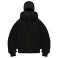 thumbnail image 6 of Bosanter Boys Balaclava Hoodie with Face Mask Zippe, Double Hooded Zip Jacket, Built-In Face Mask, Full Zip Hooded Sweatshirt, Black 10-11Y, 6 of 7