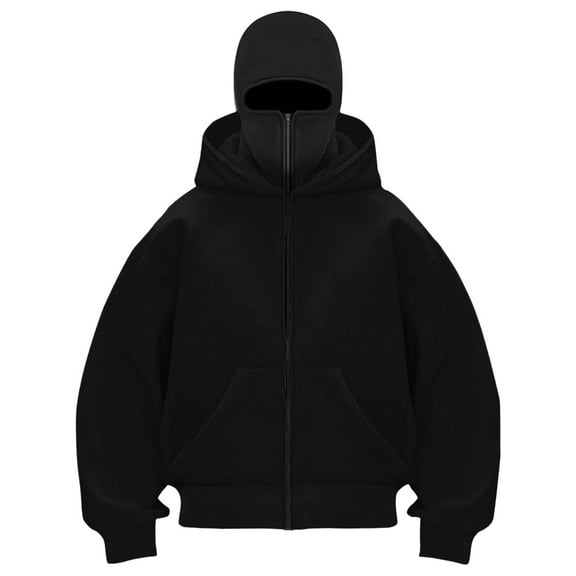 Winter Hoodie Zipper Hoodie Zipper Jacket Double Hooded Sweatshirt Wind Resistant Athletic Coat