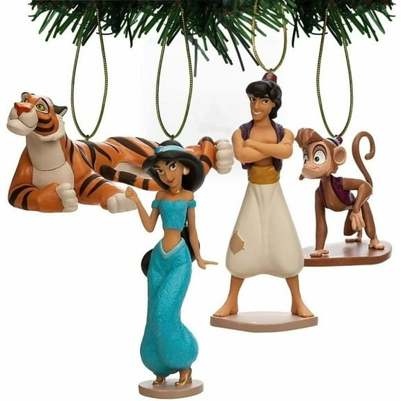 Aladdin Abu Monkey Jasmine Rajah 4pc Set PVC Figure Ornament 2" Figurine New