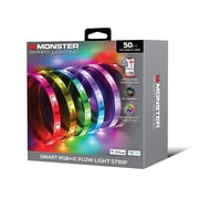 Monster Smart 50ft LED Strip Lights, Multicolor LED Lights for Bedroom, Sound Reactive, App & Voice Control