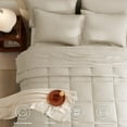 thumbnail image 3 of Size Comforter Set - 7 Pieces Bed in a Bag King, Complete Bedding Sets Bed Set for All Season with Comforter, Flat Sheets, Fitted Sheet, Pillowcases & Shams Oatmeal, 3 of 7