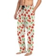thumbnail image 5 of FREEAMG Cute Red Cherries Pajama Pants for Men, Men's Separate Bottoms, Comfortable Sleep Lounge Pj Pants, 5 of 7