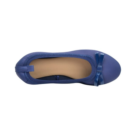 hopeusnice Women s Ballerina Flats Comfortable Suede Bowknot Slip On Flats Shoes Soft Sole Low Heel Ballerina Shoes Blue 38