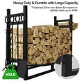 thumbnail image 6 of Amagabeli Large Wide Firewood Rack Fireplace Tool Rack Kindling Holder Heavy Duty Wood Storage Log Rack Holder Stacker Stand Tools Stove Accessories Black 36" x 10" x 10", 6 of 9