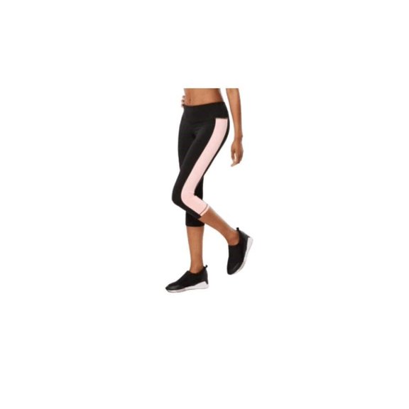 ID Ideology Women's Essentials Colorblocked Cropped Leggings Black Size Small