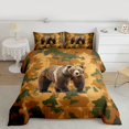 thumbnail image 2 of Feelyou 3D Wildlife Bear Twin Comforter Sets, Orange Green Camouflage Bedding Set, 2-Piece, 2 of 8