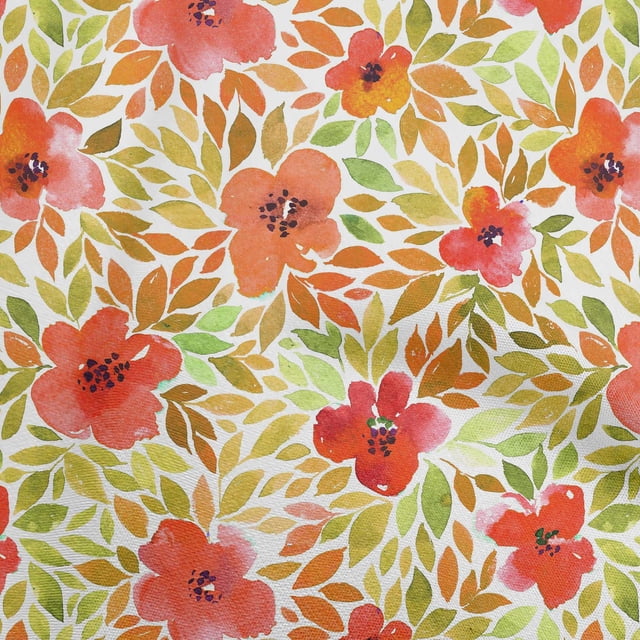oneOone Polyester Spandex Orange Fabric Florals Sewing Craft Projects Fabric Prints By Yard 56 Inch Wide