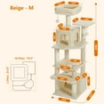thumbnail image 5 of PAWZ Road Cat Tree Condo 54" with Sisal Covered Scratching Posts Tower Deep Hammock and Large Perch for Small Cats, Beige, 5 of 11